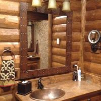 36″ Rectangular Forged Rivet Oil Rubbed Bronze Hammered Copper Mirror