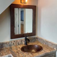 36″ Rectangular Oil Rubbed Bronze Hammered Copper Mirror