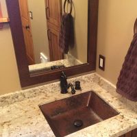 36″ Rectangular Oil Rubbed Bronze Hammered Copper Mirror