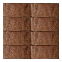 3" x 6" Oil Rubbed Bronze Hammered Copper Tile