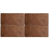 3" x 6" Oil Rubbed Bronze Hammered Copper Tile
