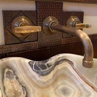 3" x 6" Oil Rubbed Bronze Hammered Copper Tile
