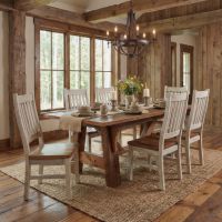 Dining Table: Some lifestyle images are created with AI for visualization purposes. Crafted from natural solid wood, each piece is unique and will vary.