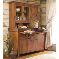 Antique Farmhouse Hoosier Cabinet - Pine Finish