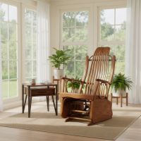 Rustic End Table: Some lifestyle images are created with AI for visualization purposes. Crafted from natural solid wood, each piece is unique and will vary.