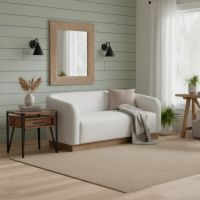 Rustic End Table: Some lifestyle images are created with AI for visualization purposes. Crafted from natural solid wood, each piece is unique and will vary.