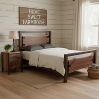 Barnwood End Table: Some lifestyle images are created with AI for visualization purposes. Crafted from natural solid wood, each piece is unique and will vary.