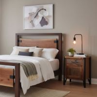 Barnwood End Table: Some lifestyle images are created with AI for visualization purposes. Crafted from natural solid wood, each piece is unique and will vary.