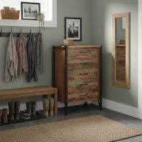 Barn Wood Chest: Some lifestyle images are created with AI for visualization purposes. Crafted from natural solid wood, each piece is unique and will vary.