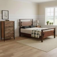 Barn Wood Chest: Some lifestyle images are created with AI for visualization purposes. Crafted from natural solid wood, each piece is unique and will vary.