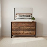 Barnwood Dresser: Some lifestyle images are created with AI for visualization purposes. Crafted from natural solid wood, each piece is unique and will vary.