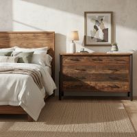 Barnwood Dresser: Some lifestyle images are created with AI for visualization purposes. Crafted from natural solid wood, each piece is unique and will vary.