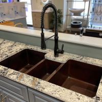 42" Oil Rubbed Bronze Hammered Copper Triple Basin Kitchen Sink