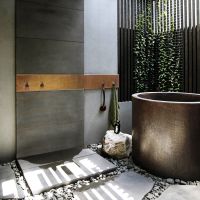 45" Round Japanese Style Oil Rubbed Bronze Hand Hammered Copper Soaking Bathtub