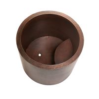 45" Round Japanese Style Oil Rubbed Bronze Hand Hammered Copper Soaking Bathtub