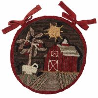 Farm Life Hooked Chair Pad