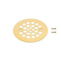 4.25" Polished Brass Solid Brass Shower Drain Cover