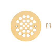 4.25" Polished Brass Solid Brass Shower Drain Cover