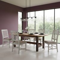 Modern Dining Table: Some lifestyle images are created with AI for visualization purposes. Crafted from natural solid wood, each piece is unique and will vary.