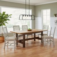 Dining Table: Some lifestyle images are created with AI for visualization purposes. Crafted from natural solid wood, each piece is unique and will vary.