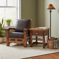Modern End Table: Some lifestyle images are created with AI for visualization purposes. Crafted from natural solid wood, each piece is unique and will vary.