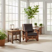 Custom End Table: Some lifestyle images are created with AI for visualization purposes. Crafted from natural solid wood, each piece is unique and will vary.