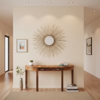 1 Drawer Entryway Table: Some lifestyle images are created with AI for visualization purposes. Crafted from natural solid wood, each piece is unique and will vary.
