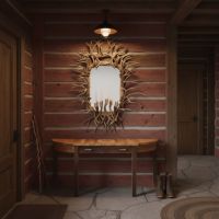 Rustic Entryway Table: Some lifestyle images are created with AI for visualization purposes. Crafted from natural solid wood, each piece is unique and will vary.