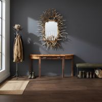 Entryway Table: Some lifestyle images are created with AI for visualization purposes. Crafted from natural solid wood, each piece is unique and will vary.