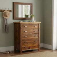 Rustic Chest: Some lifestyle images are created with AI for visualization purposes. Crafted from natural solid wood, each piece is unique and will vary.