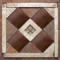 6" Square Oil Rubbed Bronze Hammered Copper Tile