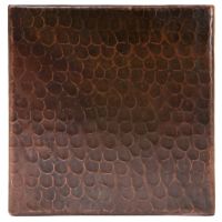 6" Square Oil Rubbed Bronze Hammered Copper Tile