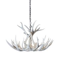 6 Light Antler Chandelier shown in Sun Bleached Finish