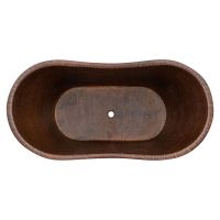 60" Rings Oil Rubbed Bronze Hammered Copper Double Slipper Bathtub