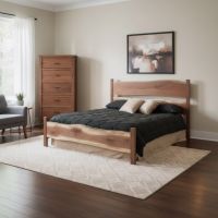 Walnut Bed: Some lifestyle images are created with AI for visualization purposes. Crafted from natural solid wood, each piece is unique and will vary.