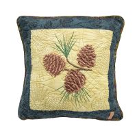 Cabin Raising Pine Cone Decorative Pillow