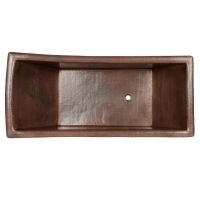 67" Canoa Oil Rubbed Bronze Hammered Copper Single Slipper Bathtub