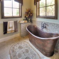 67" Oil Rubbed Bronze Hammered Copper Double Slipper Bathtub