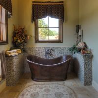67" Oil Rubbed Bronze Hammered Copper Double Slipper Bathtub