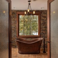 67" Oil Rubbed Bronze Hammered Copper Double Slipper Bathtub