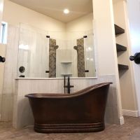 67" Oil Rubbed Bronze Hammered Copper Single Slipper Bathtub