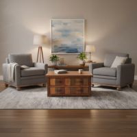 Barn Wood Coffee Table: Some lifestyle images are created with AI for visualization purposes. Crafted from natural solid wood, each piece is unique and will vary.