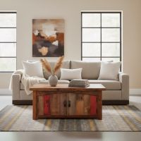 Coffee Table: Some lifestyle images are created with AI for visualization purposes. Crafted from natural solid wood, each piece is unique and will vary.