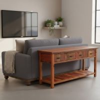 Reclaimed Wood Safe Table: Some lifestyle images are created with AI for visualization purposes. Crafted from natural solid wood, each piece is unique and will vary.