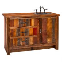 Back to the Barn Reclaimed Barn Wood Vanity - 42" - 54" Sink Right