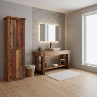 Linen Closet: Some lifestyle images are created with AI for visualization purposes. Crafted from natural solid wood, each piece is unique and will vary.