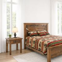 Nightstand: Some lifestyle images are created with AI for visualization purposes. Crafted from natural solid wood, each piece is unique and will vary.