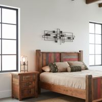 Barn Wood Nightstand: Some lifestyle images are created with AI for visualization purposes. Crafted from natural solid wood, each piece is unique and will vary.
