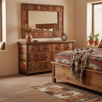 Rustic Mirror Frame: Some lifestyle images are created with AI for visualization purposes. Crafted from natural solid wood, each piece is unique and will vary.