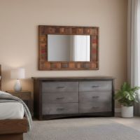 Mirror Frame: Some lifestyle images are created with AI for visualization purposes. Crafted from natural solid wood, each piece is unique and will vary.
